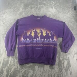 Vintage Signal Sports Sweatshirt Mens XL Western Wrap Around Graphic Lake Placid
